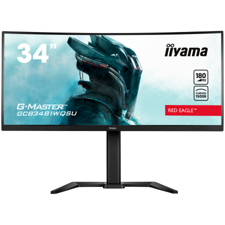 Monitoare - IIYAMA Monitor GCB3481WQSU-B1 Gaming 34" VA Curved 3440 x 1440 @180Hz 21:9 420 cd/m² 4000:1 0.4ms 2xHDMI USB Hub height, tilt