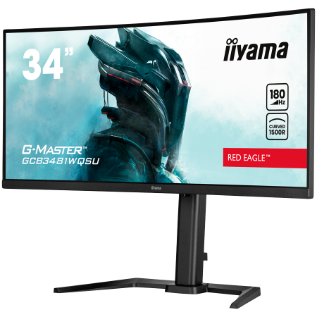 IIYAMA Monitor GCB3481WQSU-B1 Gaming 34" VA Curved 3440 x 1440 @180Hz 21:9 420 cd/m² 4000:1 0.4ms 2xHDMI USB Hub height, tilt [1]