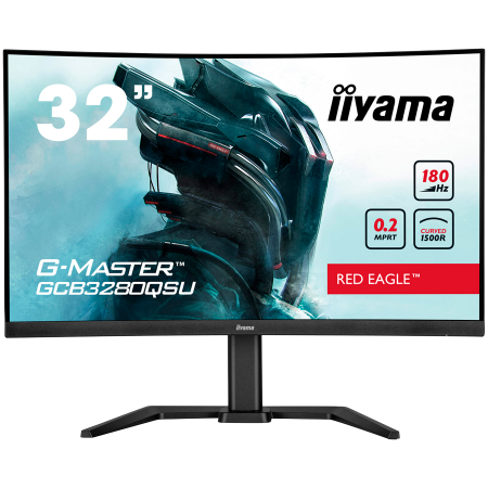 Sisteme PC & Periferice - IIYAMA Monitor LED Gaming GCB3280QSU-B2 31.5" VA Curved 2560 x 1440 180Hz 350cd 0.2ms HDMI DP USB HUB height, swivel, tilt