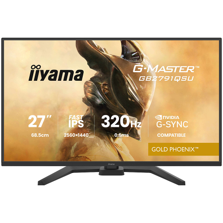 IIYAMA Monitor LED GB2791QSU-B1 G-MASTER 27" Fast IPS, 2560x1440 320Hz, 16:9, 350cd, 0.6ms, HDMI, DP, USB HUB, Full Ergo [1]