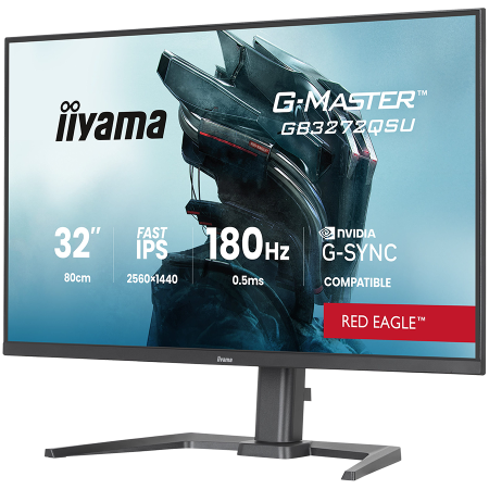 IIYAMA Monitor LED GB3272QSU-B1 31.5" Fast IPS 2560x1440 180Hz 400cd 1000:1 0.5ms 2xHDMI USB Hub height, swivel, tilt [1]