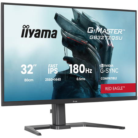 IIYAMA Monitor LED GB3272QSU-B1 31.5" Fast IPS 2560x1440 180Hz 400cd 1000:1 0.5ms 2xHDMI USB Hub height, swivel, tilt [2]