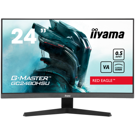 Sisteme PC & Periferice - IIYAMA Monitor LED GC2480HSU-B1 23.6" VA Curved 1920 x 1080 180Hz 300 cd/m 3000:1 HDMI DP USB HUB Tilt