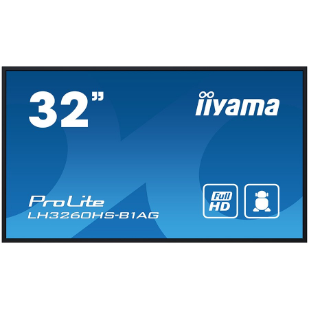 Monitoare - IIYAMA Monitor LED LH3260HS-B1AG 32" Full HD professional digital signage display VA 1920 x 1080 @60Hz 500 cd/m² 8ms Android 11 OS, iiSignage², FailOver, EShare landscape, portrait