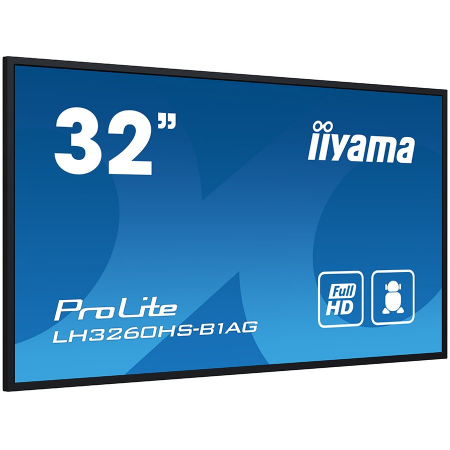 IIYAMA Monitor LED LH3260HS-B1AG 32" Full HD professional digital signage display VA 1920 x 1080 @60Hz 500 cd/m² 8ms Android 11 OS, iiSignage², FailOver, EShare landscape, portrait [1]