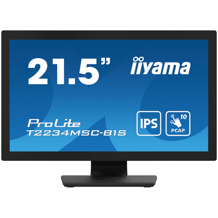 IIYAMA Monitor LED T2234MSC-B1S 22" Full HD 10pt touchscreen featuring IPS 350 cd/m² 1000:1 8ms projective capacitive VGA HDMI DP [0]