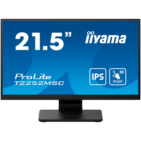 Sisteme Desktop & Monitoare - IIYAMA Monitor LED T2252MSC-B2 21.5" IPS TOUCH Capacitive 1920 x 1080, 250 cd/m², 1000:1, 5ms, Touch points 10, Touch method stylus, finger, glove, Touch interface USB, HDMI x1, DisplayPort x1, Speake
