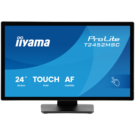 Monitoare\ Televizoare - IIYAMA Monitor LED T2452MSC-B2 24" DeepContrast PCAP+ 10pt touchscreen 1920x1080 120Hz 400cd 5ms HDMI DP landscape, face-up tilt