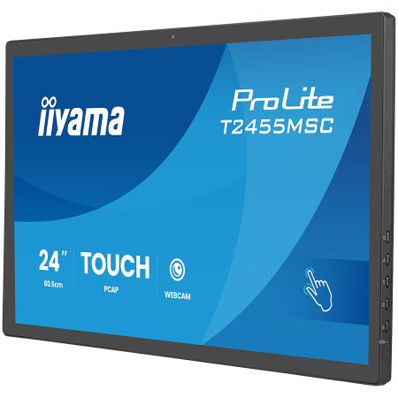 IIYAMA Monitor LED T2455MSC-B2 24" multi-touch IPS 400cd PCAP integrated webcam and a flexible stand [1]