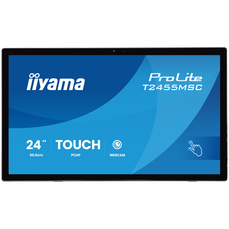 Monitoare\ Televizoare - IIYAMA Monitor LED T2455MSC-B2 24" multi-touch IPS 400cd PCAP integrated webcam and a flexible stand