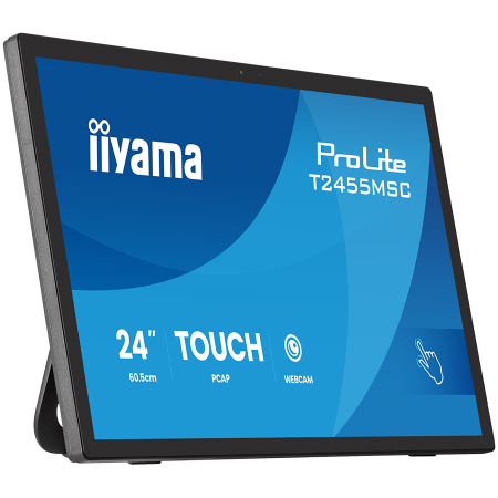 IIYAMA Monitor LED T2455MSC-B2 24" multi-touch IPS 400cd PCAP integrated webcam and a flexible stand [2]