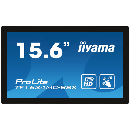 Monitoare\ Televizoare - IIYAMA Monitor LED TF1634MC-B8X 15.6" Full HD 10 point PCAP Open Frame 450 cd/m² 700:1 with touch Anti-fingerprint coating, touch through-glass