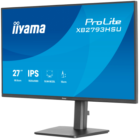 IIYAMA Monitor LED XB2793HSU-B1 27" IPS 1920x1080 120Hz, 16:9. 350cd, 1500:1, 1ms, HDMI, DP, USB HUB, Full Ergo, Pro [3]