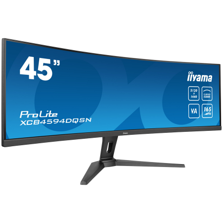 IIYAMA Monitor LED XCB4594DQSN-B1 45’’ Dual QHD VA panel with KVM switch, USB-C 90W dock and RJ45 5120 x 1440 @165Hz 32:9 450 cd/m² 3000:1 0.8ms height, tilt HDMI DP USB-C RJ45 Hub [1]