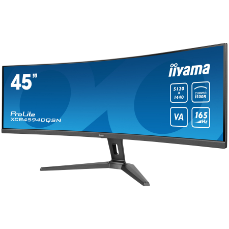 IIYAMA Monitor LED XCB4594DQSN-B1 45’’ Dual QHD VA panel with KVM switch, USB-C 90W dock and RJ45 5120 x 1440 @165Hz 32:9 450 cd/m² 3000:1 0.8ms height, tilt HDMI DP USB-C RJ45 Hub [2]