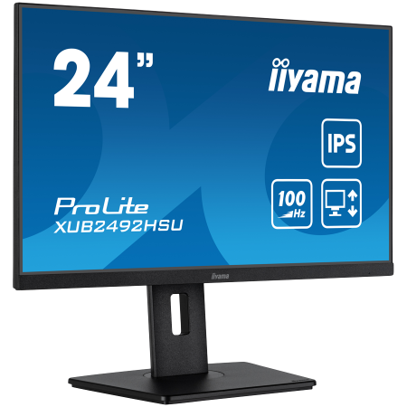 IIYAMA Monitor LED XUB2492HSU-B6 24” IPS 1920 x 1080 @100Hz 250 cd/m² 1300:1 0.4ms HDMI DP USBx4 height, swivel, tilt, pivot (rotation both sides) [1]