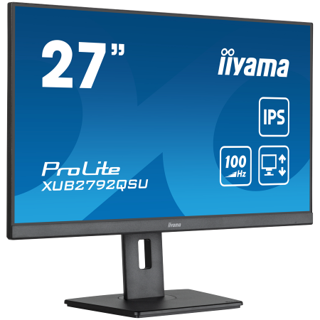 IIYAMA Monitor LED XUB2792QSU-B6 27” WQHD IPS 2560 x 1440 @100Hz 250 cd/m² 1300:1 0.4ms MPRT HDMI DP 4xUSB 3.2 Full Ergonomic [1]