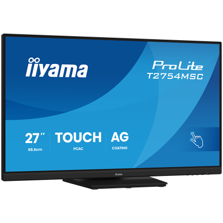 IIYAMA Monitor TOUCH T2754MSC-B2AG InCell PCAP 10pt touchscreen IPS 1920x1080 83Hz, 16:9, 300cd, 1000:1, 4ms, landscape, face-up [2]