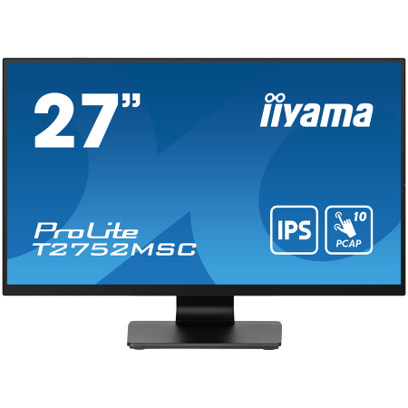 Monitoare\ Televizoare - Iiyama ProLite T2752MSC-B1 - LED monitor27" touchscreen 1920 x 1080 Full HD (1080p) @ 60 Hz IPS 400 cd/m² 1000:1 5 ms HDMI DisplayPort speakers black matte