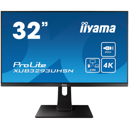 Monitoare - Iiyama ProLite XUB3293UHSN-B5LED monitor 32" (31.5" viewable) 3840 x 2160 4K @ 60 Hz IPS 350 cd/m² 1000:1 4 ms HDMI DisplayPort USB-C speakers matte black