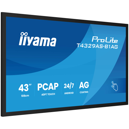Iiyama T4329AS-B1AG, INTERACTIVE FLAT panel, 108 cm (42.5"), LED, 3840 x 2160 WI-FI, 24/7 [1]