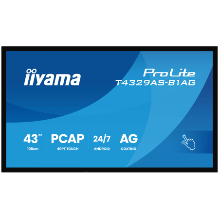 Monitoare\ Televizoare - Iiyama T4329AS-B1AG, INTERACTIVE FLAT panel, 108 cm (42.5"), LED, 3840 x 2160 WI-FI, 24/7