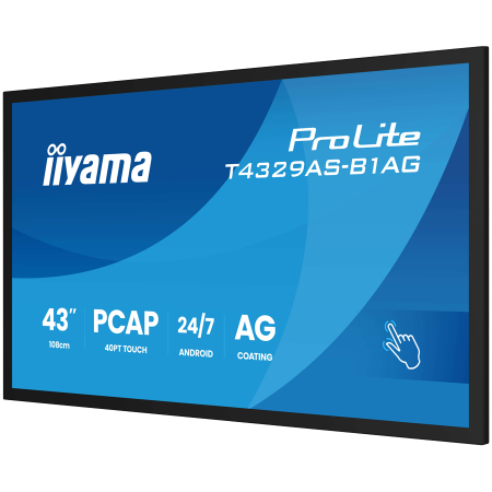 Iiyama T4329AS-B1AG, INTERACTIVE FLAT panel, 108 cm (42.5"), LED, 3840 x 2160 WI-FI, 24/7 [2]