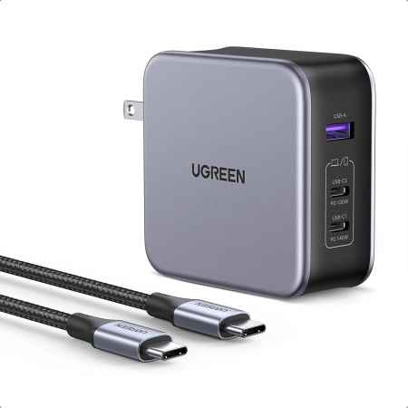 Telefoane & accesorii - INCARCATOR retea Ugreen, Nexode "CD289" Quick Charge 140W GaN, 1 x USB, 2 x USB Tpe-C, negru "90549" (include timbru verde 0.75 lei) -