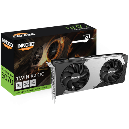 Placi Video - INNO3D NVIDIA RTX 5070 X2 12GB GDDR7 192bit, 2542MHz / 28Gbps, 3x DP, 1x HDMI, 2 fans 2 slot