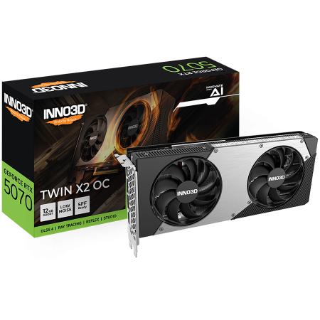 Placi Video - INNO3D NVIDIA RTX 5070 X2 OC 12GB GDDR7 192bit, 2542MHz / 28Gbps, 3x DP, 1x HDMI, 2 fans 2 slot