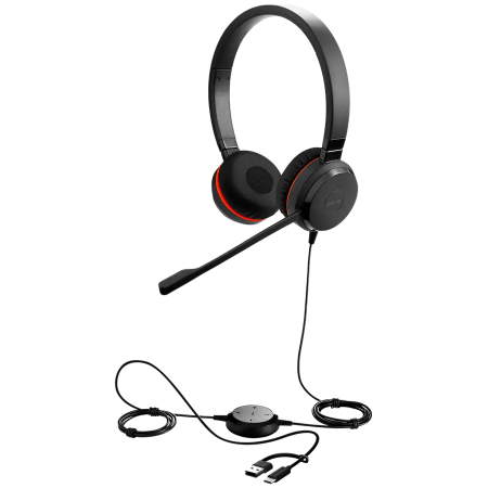 Data Storage - JABRA Evolve 20 SE, Stereo MS, USB C/A adapter, Leather
