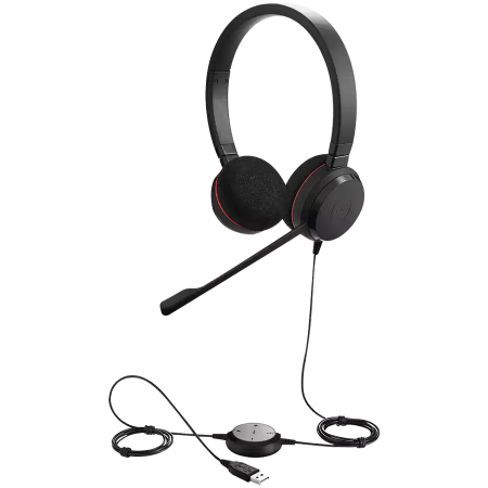 Casti - JABRA EVOLVE 20 UC Stereo USB Headband, Noise cancelling, USB connector, with mute-button and volume control on the cord, with foam ear cushion