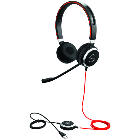 Casti - JABRA EVOLVE 40 MS Stereo USB Headband, Noise cancelling, USB and 3.5 jack connectivity, with mute-button and volume control on the cord, Busylight , Discret boomarm, Microsoft optimized