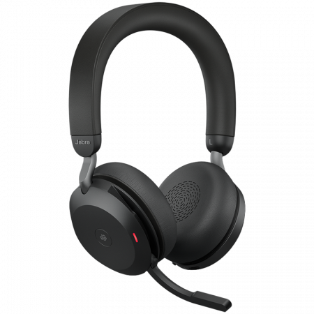 Casti - JABRA EVOLVE2 75, Link380a MS Stereo Stand Black, EVOLVE2 75 headset Black MS, Link 380 BT adapter USB-A MS, EVOLVE2 75 Deskstand USB-A,1.2m USB-C to USB-A cable, carry pouch, warranty and warning (sa