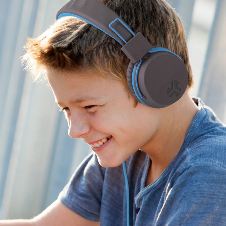 JLAB JBuddies Studio Kids Wired Headphones - Grey/Blue [4]