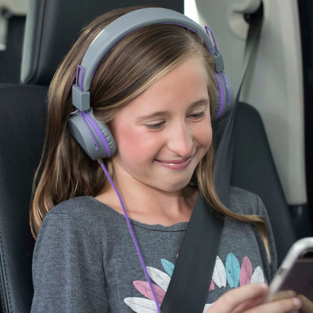 JLAB JBuddies Studio Kids Wired Headphones - Grey/Purple [3]