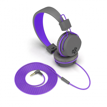 JLAB JBuddies Studio Kids Wired Headphones - Grey/Purple [2]