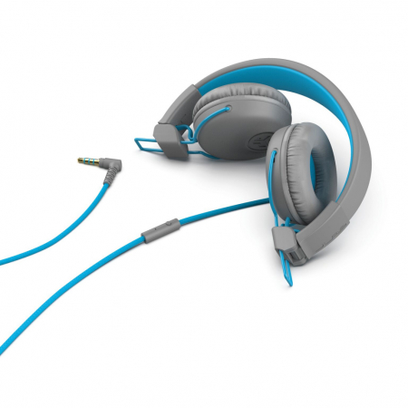 JLAB Studio Wired On Ear Headphones Grey/Blue [4]
