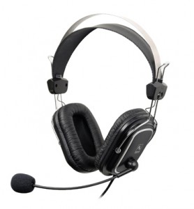 Casti - Casti cu microfon A4TECH  Comfortfit, profesionale cu fir, frecventa 20Hz - 20kHz, sensibilitate 97dB, cu jack de 3.5mm si design quadrate-ear-cushion, culoare: negru