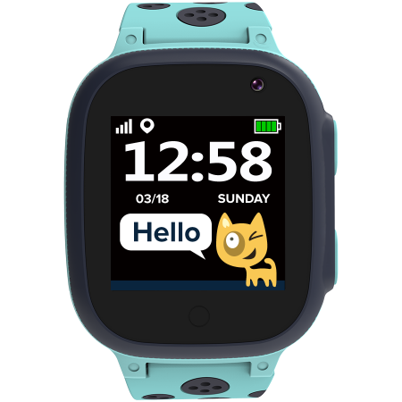 Kids smartwatch, 1.44 inch colorful screen,  GPS function, Nano SIM card, 32+32MB, GSM(850/900/1800/1900MHz), 400mAh battery, compatibility with iOS and android, Blue, host: 52.9*40.3*14.8mm, strap: 2 [0]