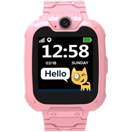Kids smartwatch, 1.54 inch colorful screen, Camera 0.3MP, Mirco SIM card, 32+32MB, GSM(850/900/1800/1900MHz), 7 games inside, 380mAh battery, compatibility with iOS and android, red, host: 54*42.6*13. [0]