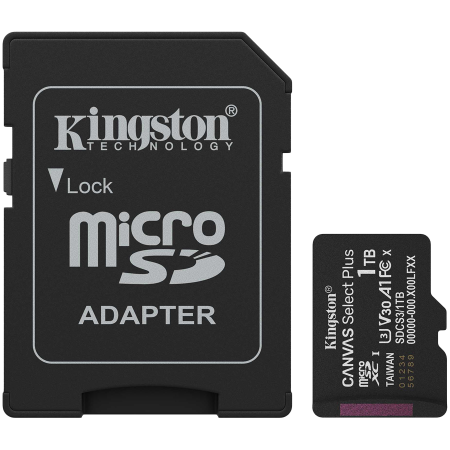 Sisteme PC & Periferice - Kingston 1TB microSDXC Canvas Select Plus Gen3 150MB/s A1 Card + Adapter