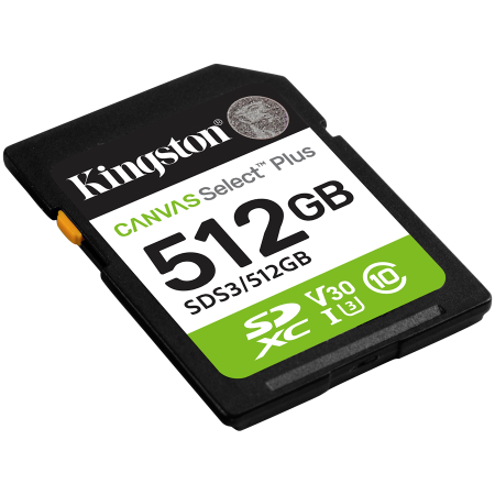 KINGSTON 512GB SDXC Canvas Select Plus Gen3 150MB/s C10 UHS-I U3 V30 [1]