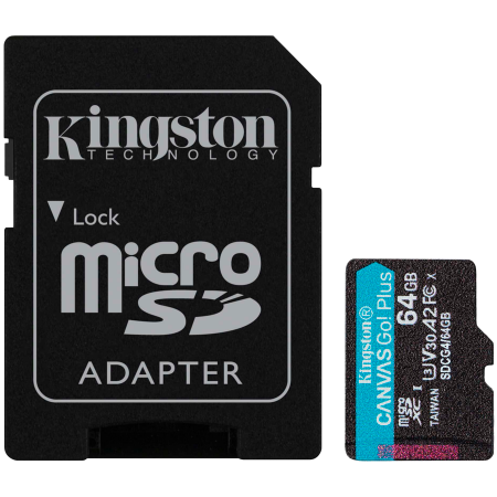Sisteme PC & Periferice - KINGSTON 64GB microSDXC Canvas Go Plus Gen4 200MB/s A2 U3 V30 Card + Adapter