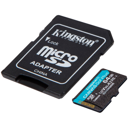 KINGSTON 64GB microSDXC Canvas Go Plus Gen4 200MB/s A2 U3 V30 Card + Adapter [1]