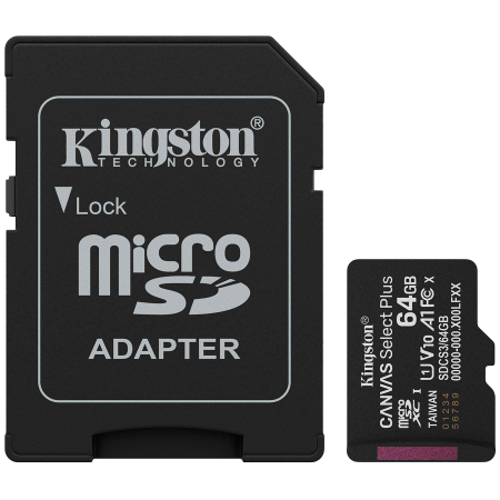 Sisteme PC & Periferice - Kingston 64GB microSDXC Canvas Select Plus Gen3 100MB/s A1 Card + Adapter