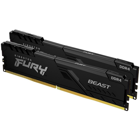 Memorii - Kingston DRAM 32GB 3200MT/s DDR4 CL16 DIMM (Kit of 2) 1Gx8 FURY Beast Black
