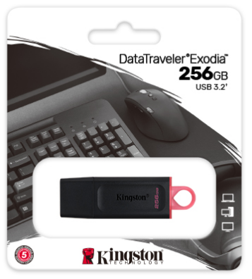 Kingston 256GB USB3.2 Gen1 DataTraveler Exodia M (Black + Teal), EAN: 740617326383 [1]
