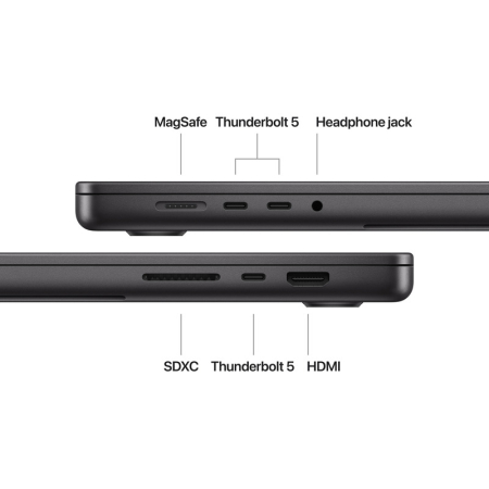Laptop Apple MacBook Pro 16" cu procesor Apple M4 Max, 16 nuclee CPU si 40 nuclee GPU, 48GB RAM, 1TB SSD, Space Black, INT KB [1]