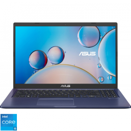 Laptop ASUS 15.6'', cu procesor Intel Core i5-1135G7, SSD 512GB, 8GB RAM, Intel Iris Xe, No OS, Peacock Blue - X515EA-BQ851